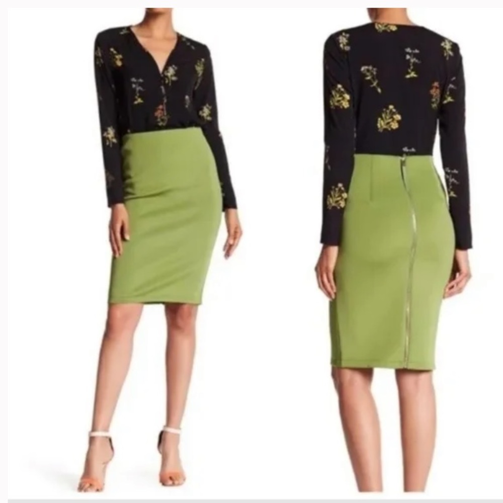 Catherine MaLandrino olive Green Bodycon Pencil skirt - Picture 10 of 12